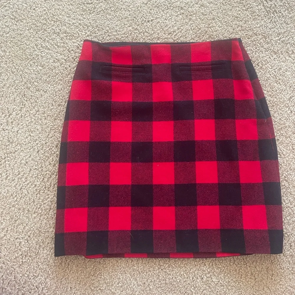 Red & Black Plaid Skirt - Picture 2 of 4